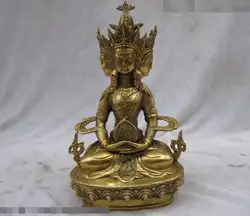 Свободный Тибет Буддизм классическая Латунь Четыре Лица Гуань Инь Статуя Будды Ушниша Виджая быстро