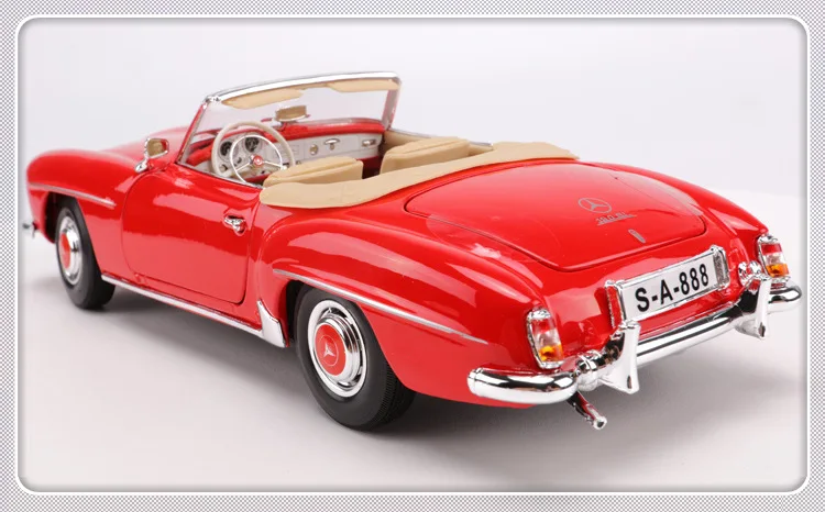 1:18 литая модель машины Модель игрушки для Benz 1955 190SL с рулевым колесом управление переднее колесо рулевая игрушка детей