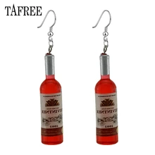 TAFREE DIY Имитация бутылки вина Висячие серьги для женщин холодный красный, желтый, синий Вино Висячие серьги ювелирных изделий