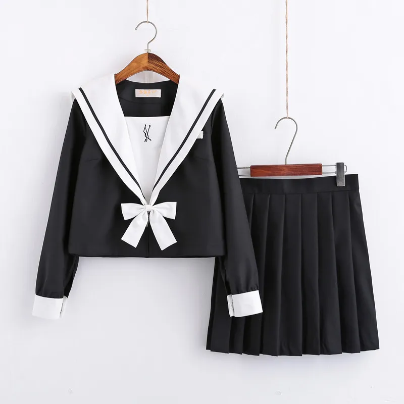 New Arrived Navy Sailor Kawaii School Uniform Novelty School Girls Cosplay Costume JK Uniforms Graduation Shirt Skirt Sets