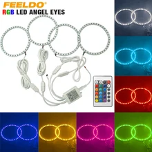 4X 120mm Car 5050 SMD RGB Flash LED Angel Eyes Halo Ring Daytime Running Light For BMW E30/E32/E34 #FD-4409