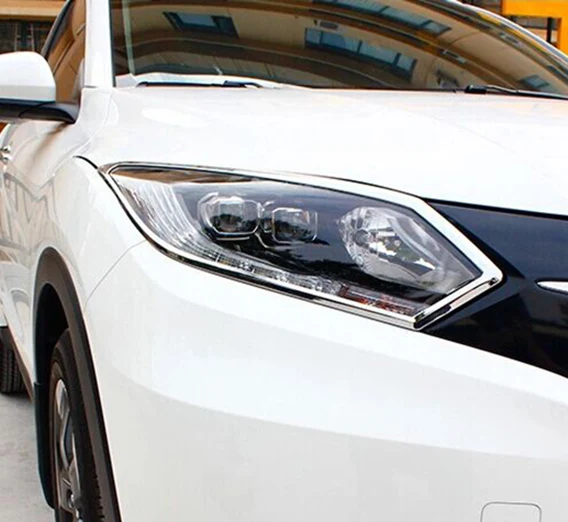 

ACCESSORIES CHROME FRONT HEADLIGHT LAMP COVER TRIM MOLDING GARNISH HEAD LIGHT FOR HONDA HR-V HRV VEZEL 2014 2015 2016