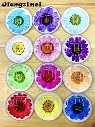 Jiangzimei 60 шт./лот сухие цветы, красочные chrysanthe 20 мм стекло кабошон Браслеты колье серьги решений