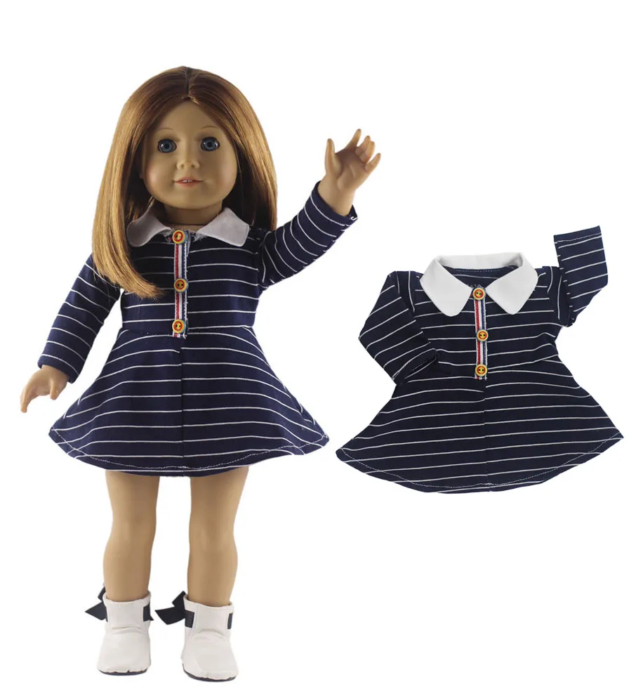 High quality American Girl Doll Clothes Doll Accessories Fashion Navy