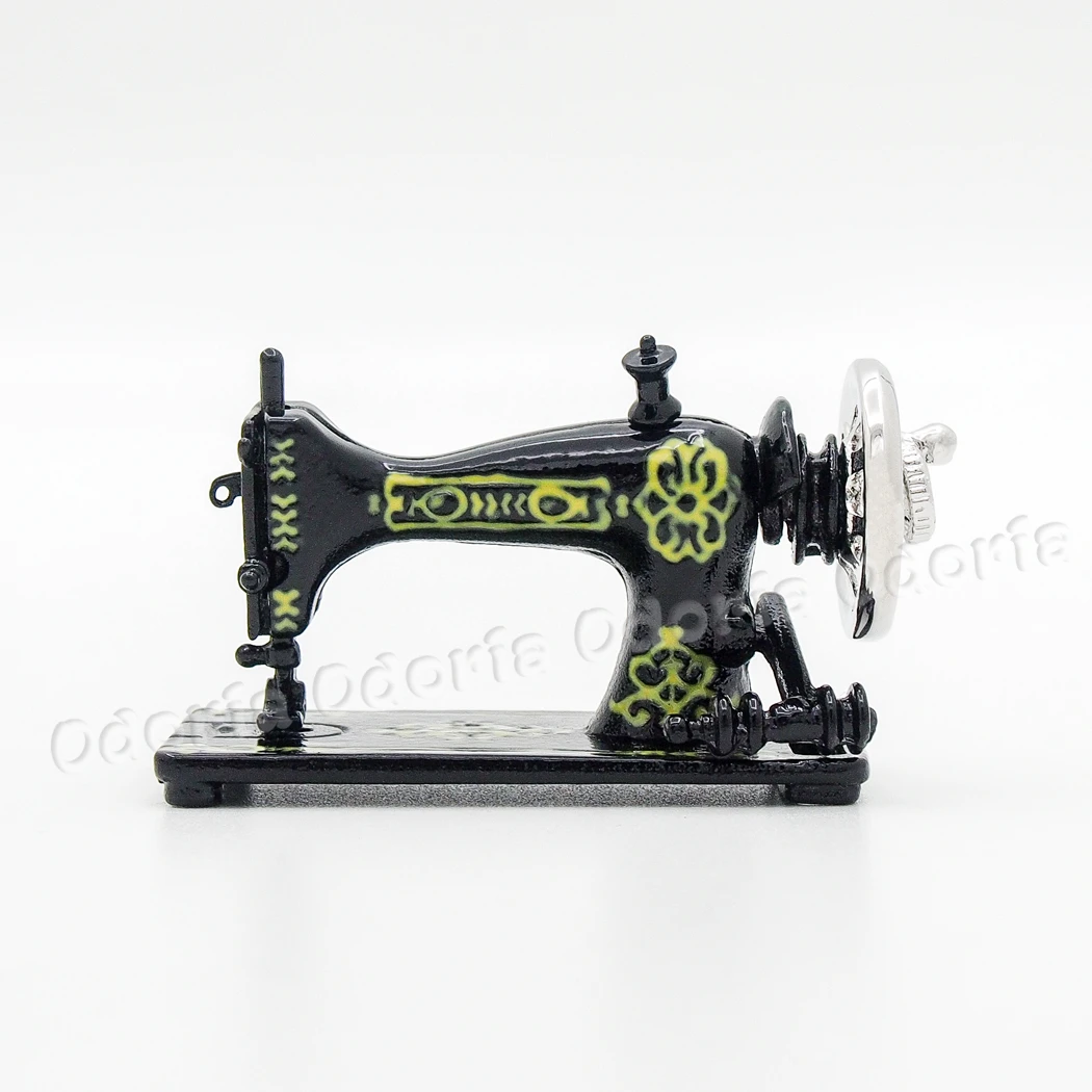 Odoria 1:12 миниатюрная винтажная черная швейная машина кукольный домик аксессуары для украшения