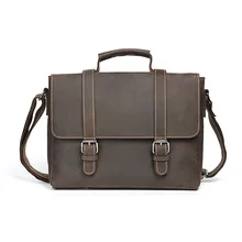 Модные Для Мужчин's Портфели Ретро Пояса из натуральной кожи сумки высокое качество компьютера Сумки Портативный Для мужчин Бизнес Портфели сумка