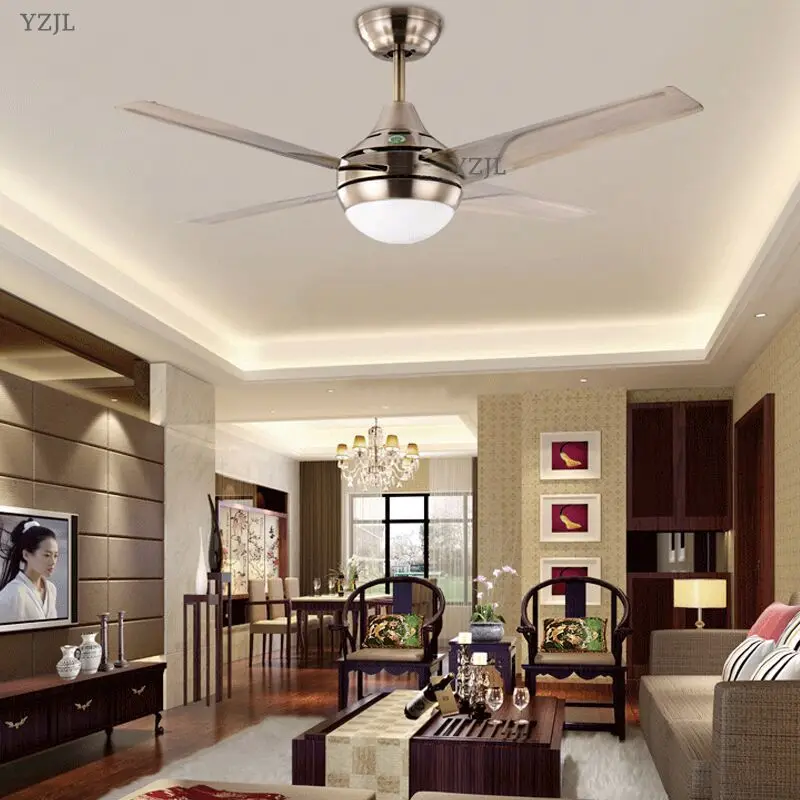 Antique iron leaf LED fan chandelier light indoor fan light fan