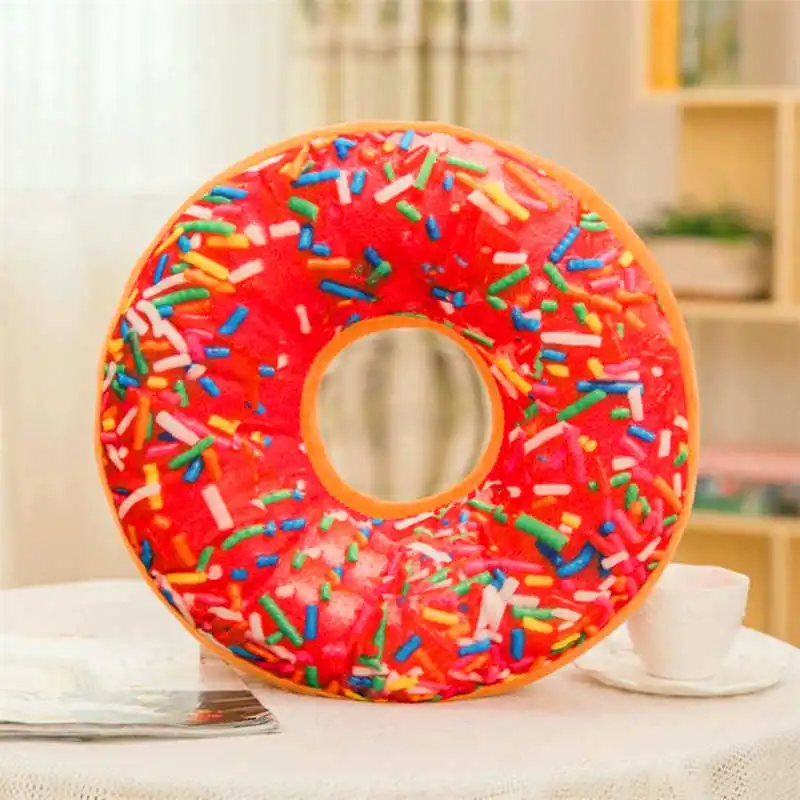 Soft Plush Pillow Stuffed Seat Pad Sweet Donut Foods Cushion Cover Case Toys High quality Plush stuffed with PP cotton #3o10#f (14)