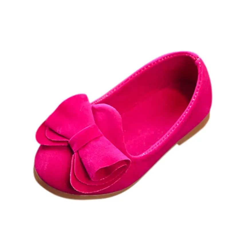 

Hot Sale 2018 Children Casual Shoes Big Bow Flock Candy Colors Girls Shoes Princess Shoes Slip-On Girls Single Baby Girl Shoes