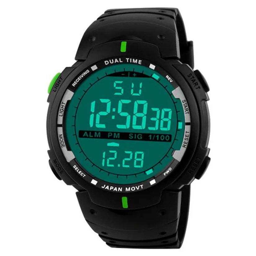 

Perfect Gift Fashion Men LED Digital Date Military Sport Rubber Quartz Watch Alarm Waterproof lervert dropship Jan11-17