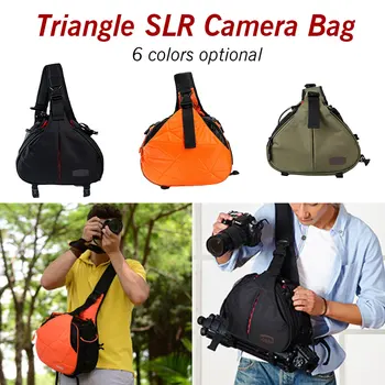

Fashion Waterproof Travel Small DSLR Shoulder Camera Bag with Rain Cover Triangle Sling Bag for Sony Nikon Canon Digital Camera