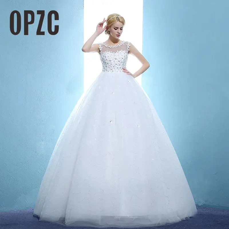 

2016 vestido de noiva New Arrived Korean Customzied Fashionable Ball Gown Lace Wedding Dress Sexy Bride Vintage Wedding Dresses