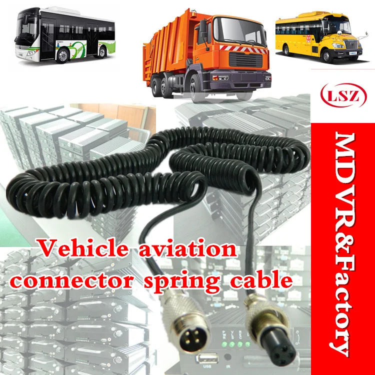 Vehicle aviation connector spring cables 8M Vehicle monitoring, aviation head spring, wire rod, semi trailer, telephone wire rod