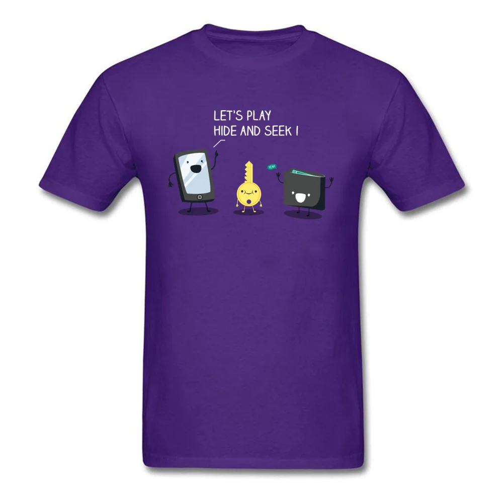 Europe Lets play a game Men T-shirts Cute April FOOL DAY Short Sleeve Crew Neck Cotton Fabric T Shirt Normal Tee Shirt Lets play a game purple