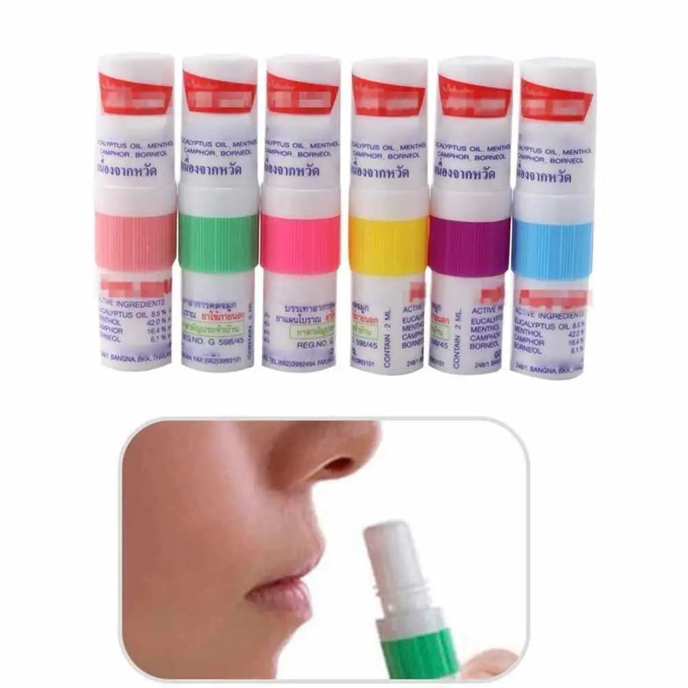 1 шт. Таиланд мята цилиндр контейнеры для носовых ингаляторов освежить мозг против усталости глаз, лечения заложенности носа против ринита, для носа аспиратор