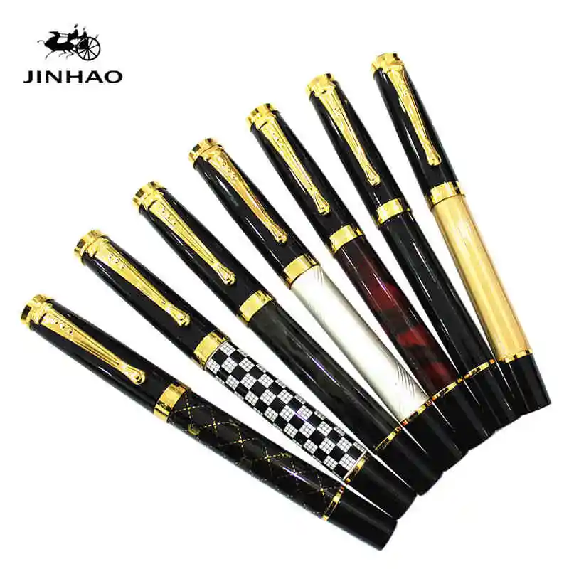 6 цветов Jinhao 500 ИСПОЛНИТЕЛЬНЫЙ белый и золотой M перьевая ручка высокого качества, роскошный пишущий подарок ручки