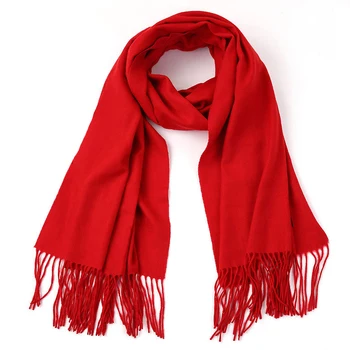 

Solid color scarf Chinese Red imitation Cashmere Scarf Party Event Gift Scarf Unisex scarf