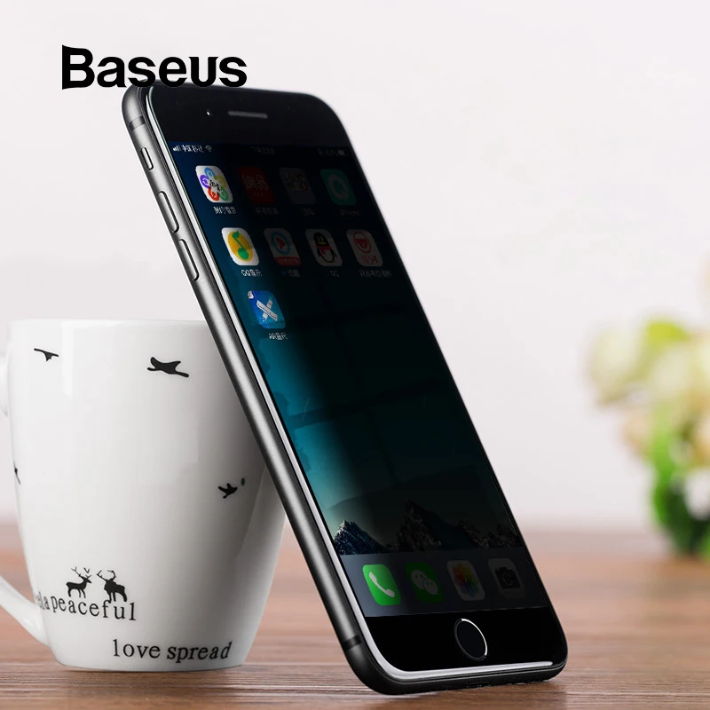 Baseus Anti Spy Privacy Tempered Glass For iPhone 7 8 Screen Protector 0.23mm Thin Glass For iPhone 7 Plus 8 Plus Glass Film