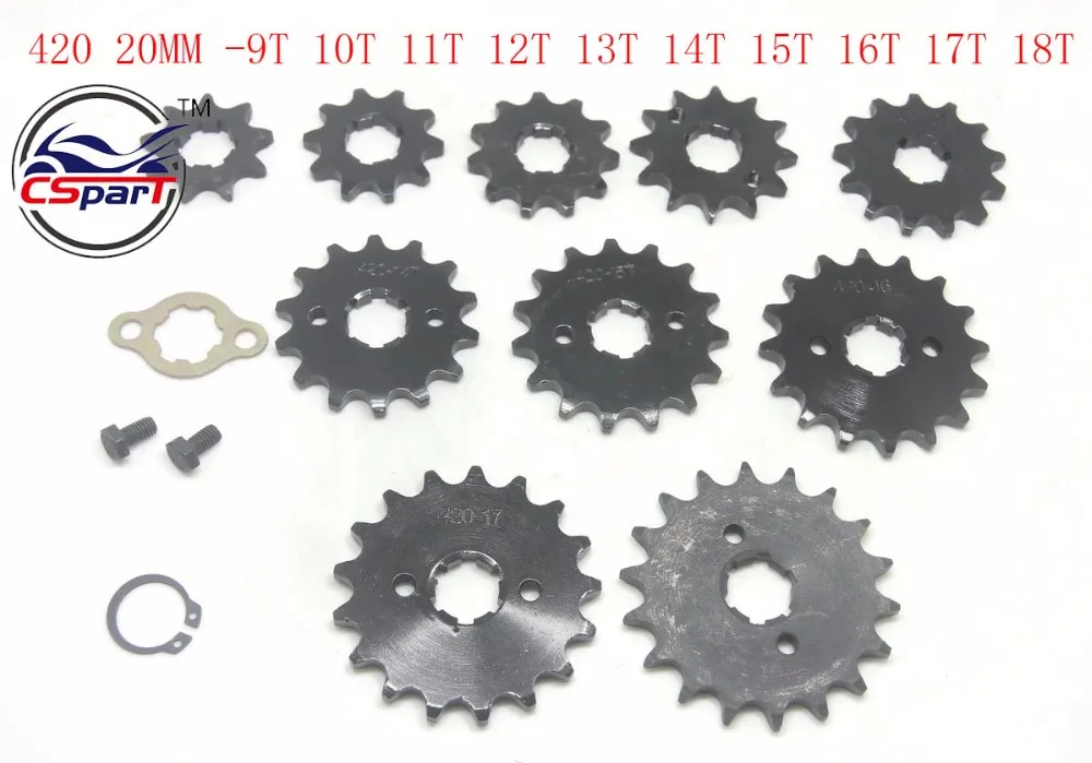 Передняя Звездочка двигателя для мотоцикла Honda 9T 10T 11T 12T 13T 14T 15T 16T 17T 18T Tooth 420 ID 20
