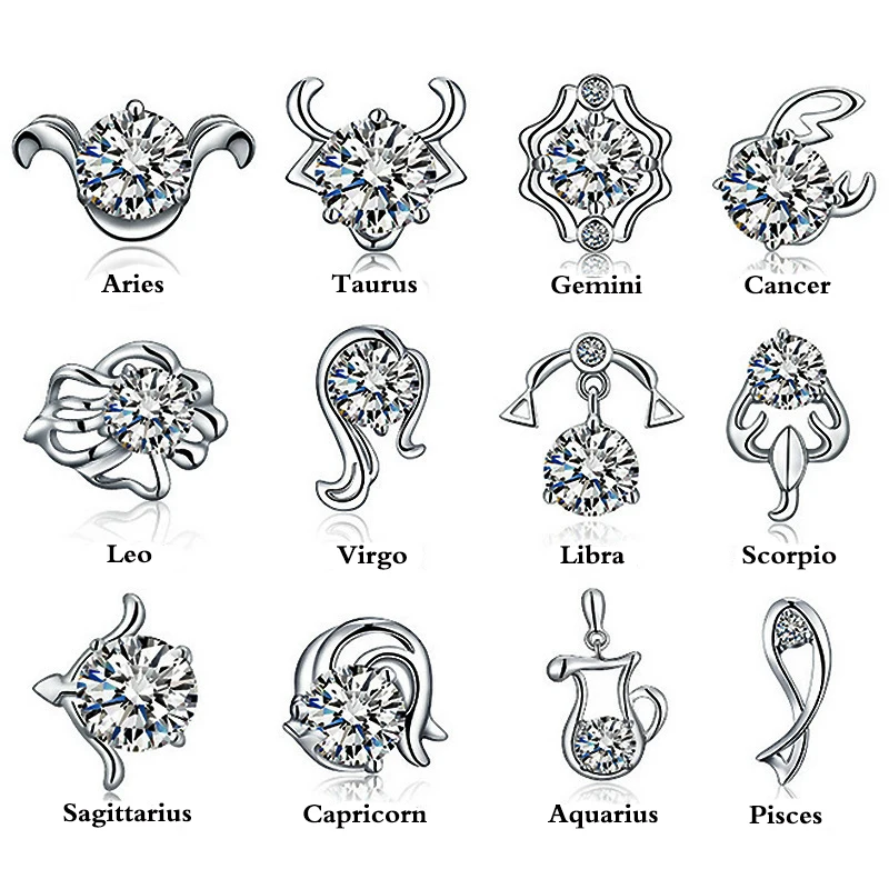 Todorova Lucky 12 созвездие серьги гвоздики блестящие циркония звезда знак зодиака серьги для женщин девочек подарок на день рождения