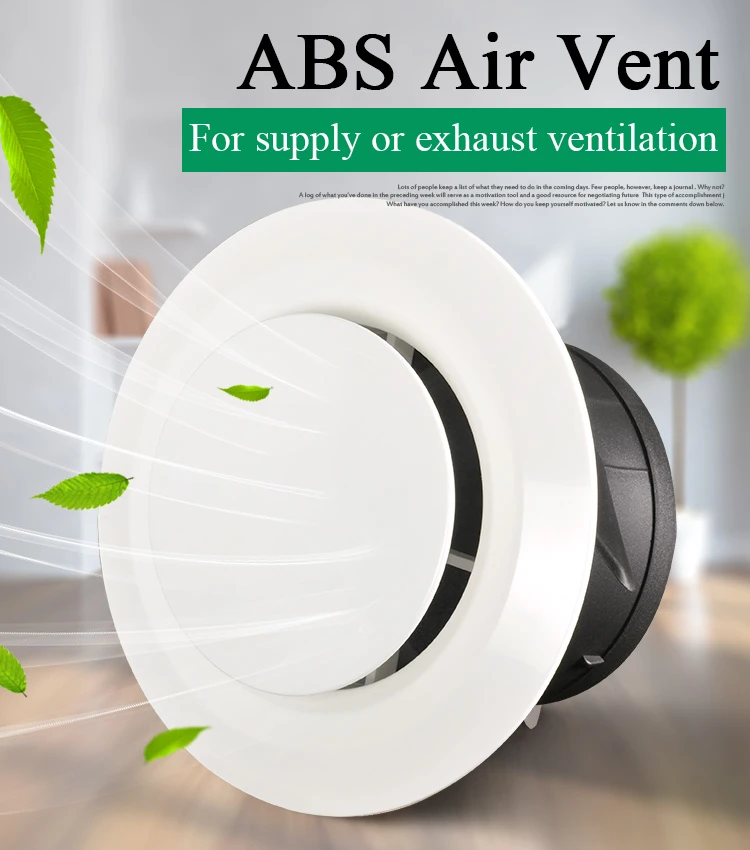 3/4/6 Inch Plastic Air Vent Cover Bathroom Ceiling Wall Supply And Exhaust Ventilation Grille