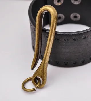 

5X Big 70mm Heavy Duty Antique Brass Quality Car KeyChain KeyRing Belt U Hook Jean Wallet Chain Accessories Fish Hook