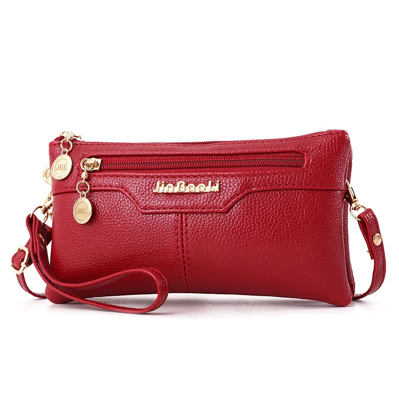 Bokinslon Women Wallets Fashion PU Leather Long Zipper crossbody shoulder bag women