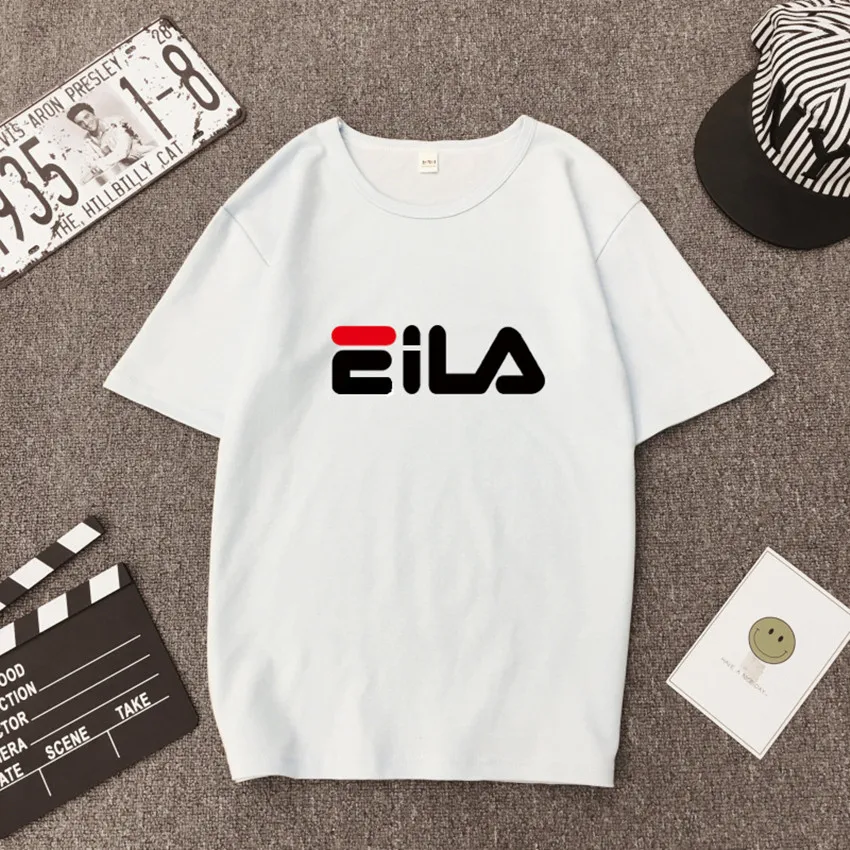 

Summer Lace T-Shirts Women Clothing O-neck Short Sleeve Lace Up Letter Print Women Tops Brief Black/White