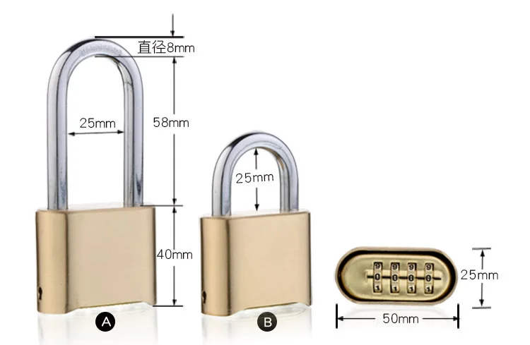 Комбинация 4 номера кода безопасности анти ржавчины навесной Замок Набор для спортзала спорта забор школы шкафчик для работников открытый забор навесной замок