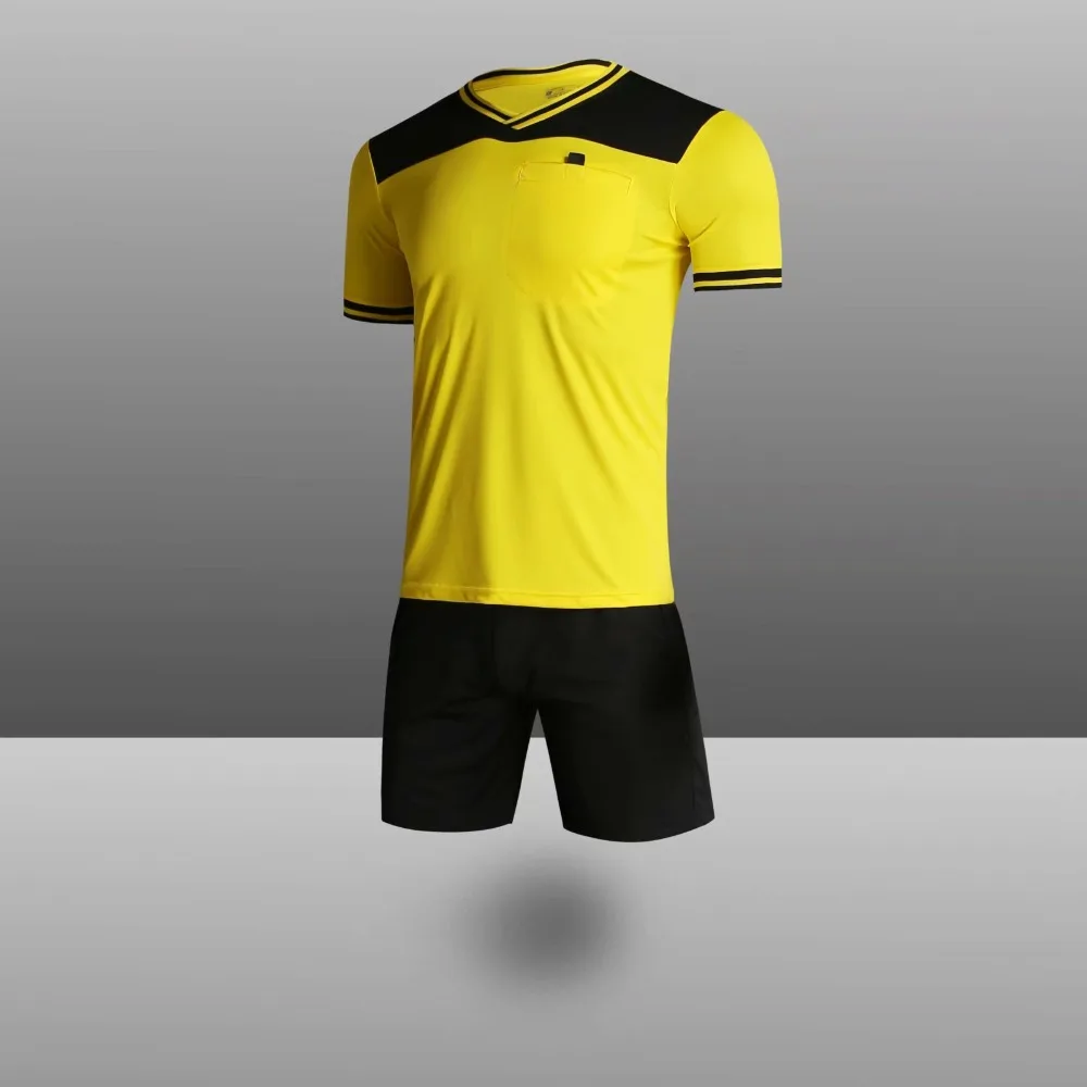 Soccer Referee Jerseys Kit Professional Competition Referee Clothing V-neck Football Judge Uniforms Short Sportswear