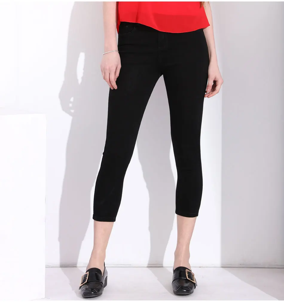 womens black capri jeans