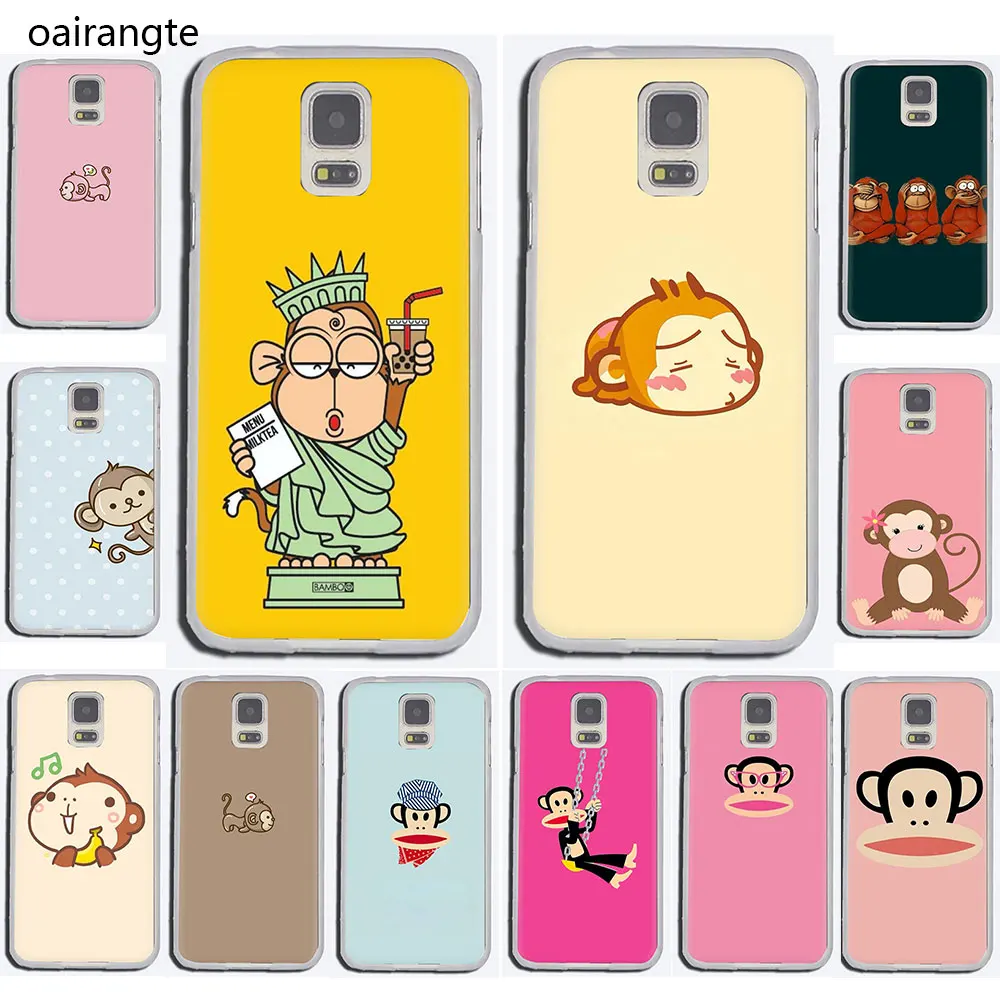 

monkey cartoon Hard phone cover case for Samsung Galaxy S6 7 Edge S8 9 10 Plus Note10 8 9 M10 20 30