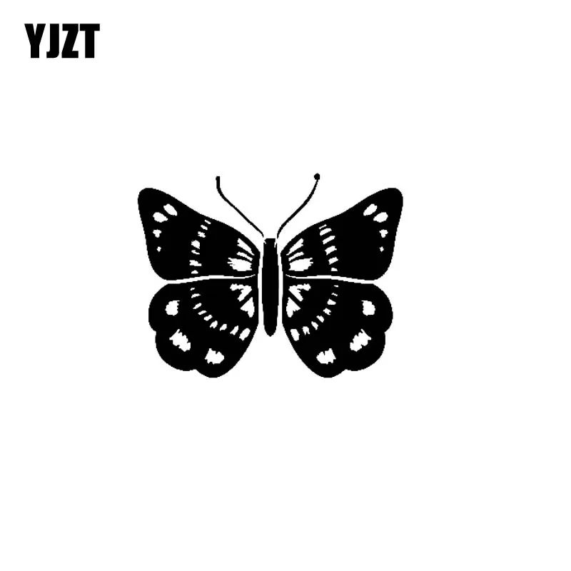 YJZT 15.2CM*11.8CM Floating Butterfly Beautiful Bug Insect Vinyl Decal Car Sticker Black/Silver C19-0480 | Автомобили и мотоциклы