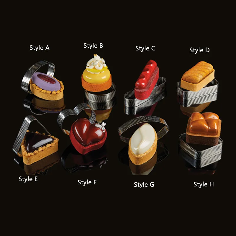 

SHENHONG Tartlet Molds French Dessert Mousse Fruit Tart Ring Quiche Cake Mold Tartelettes au Citron Tarte Tatin Cheese Pie