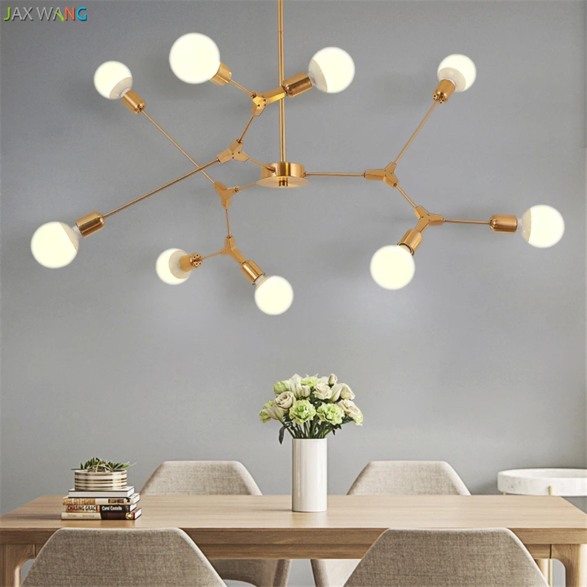 

JW_Nordic Modern Simplicity LED Lusters Chandeliers Lights for Dining Room Lamps Branch Molecular Living Room Clothing Tea Shop