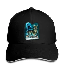 Воющий волк на Кепка с Луной волки природа Маутейн Мужская бейсболка МУЖСКОЙ БЕЙСБОЛЬНЫЙ колпачок для крышки женщин солнцезащитный козырек