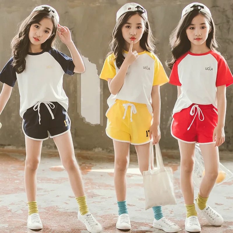 

Summer Family Clothes Set Mum Daughter Sports Suit Letter Print Short Sleeve T Shirt + Shorts 2pcs Family Look Couple Suit CC967
