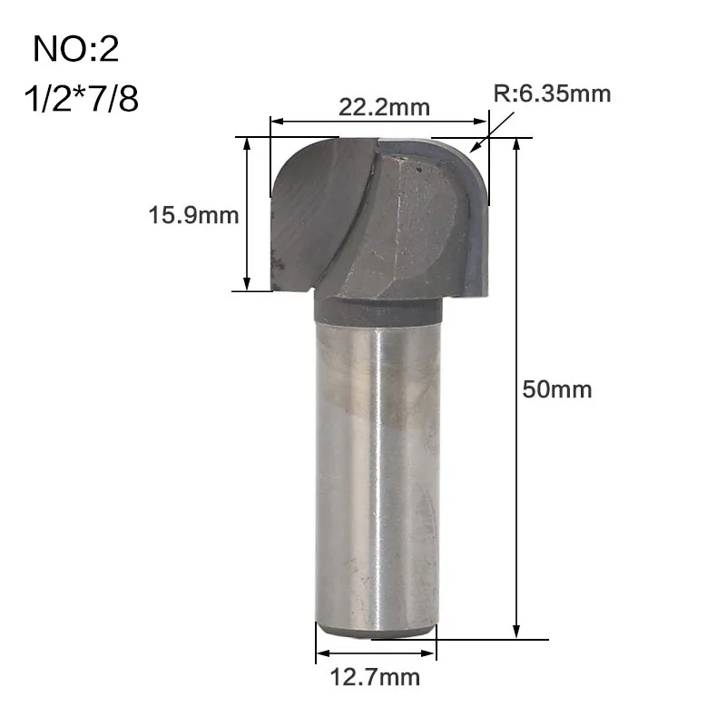 1 шт. 1/" хвостовик чаши и лоток шаблонный маршрутизатор бит карбида вольфрама Концевая фреза для деревообработки режущий инструмент Дерево Фрезерный резак - Длина режущей кромки: NO2