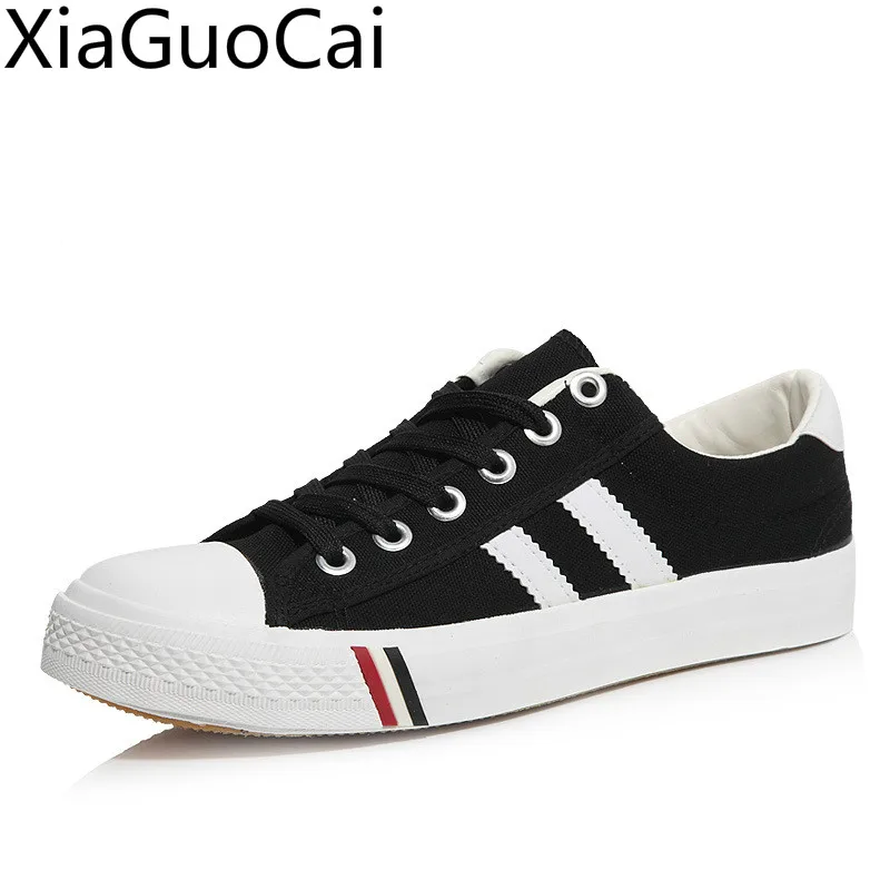 

High Quality Genuine New Mens Canvas Shoes Korean Lace Up Shallow Mouth Flat Casual Shoes Student Men's Sneakers