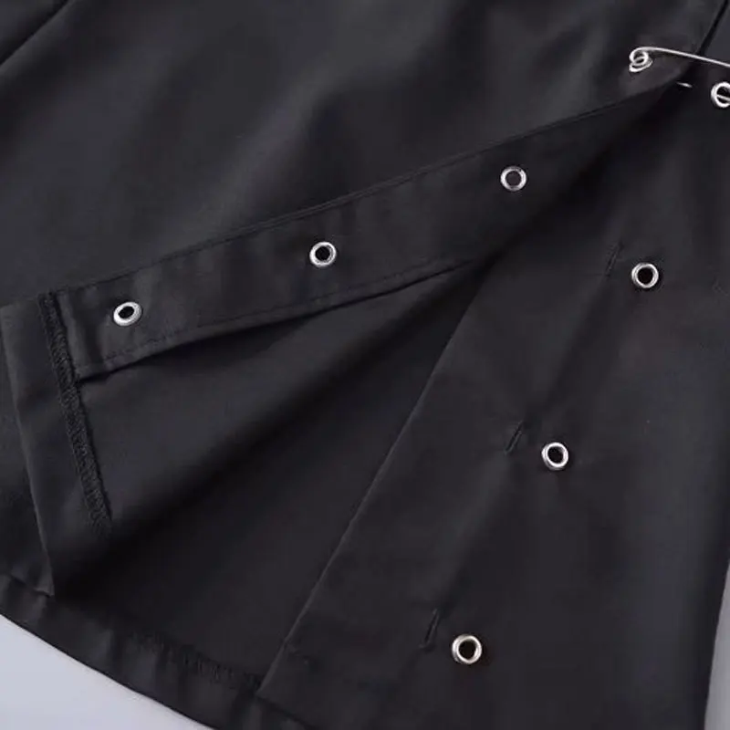 JSMY для женщин Unif Harajuku булавки молния трапециевидной формы юбка темно готичный панк стиль Взрыв повседневное Уайлд Высокая талия юбка мини-юбка
