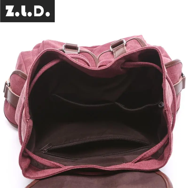Лидер продаж новый трендовый женский холщовый рюкзак Z.L.D. однотонные