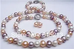 

ddh0262 A Set Exquisite Multicolor Freshwater Pearl beads Necklace 7-8mm