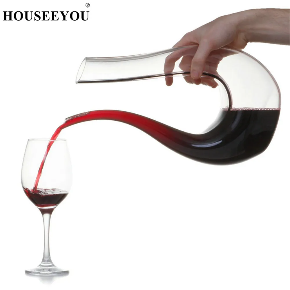 

HOUSEEYOU 1500ML Handmade Crystal Red Wine Glass Decanter Brandy Decant Set Jug Bar Champagne Water Bottle Drinking Wedding Gift