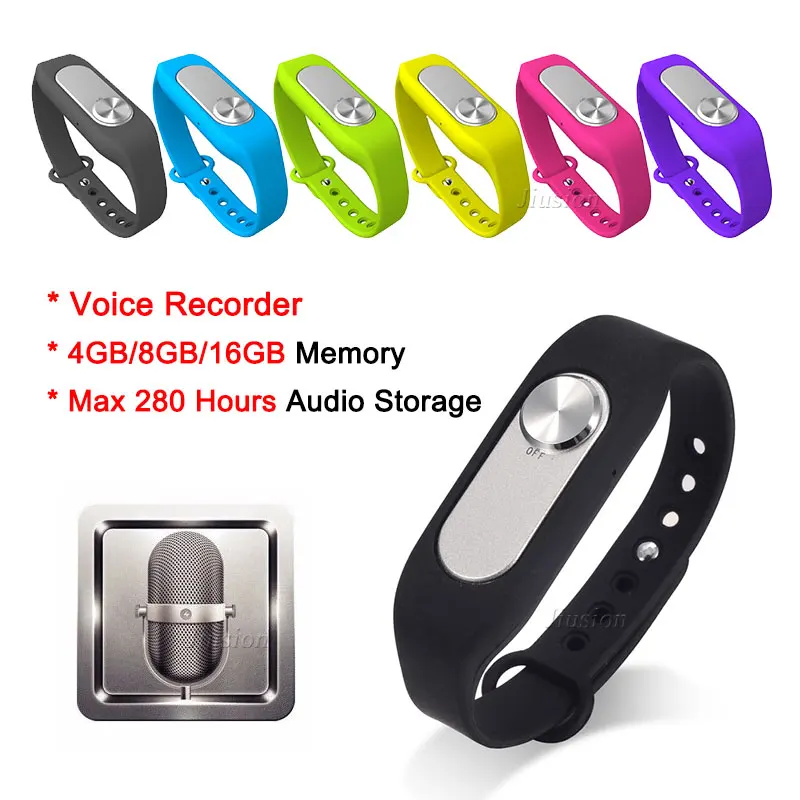

Portable Digital Voice Recorder Bracelet 8GB Mini Audio Sound Professional Recording Device Micro Dictaphone Wristband Recorder