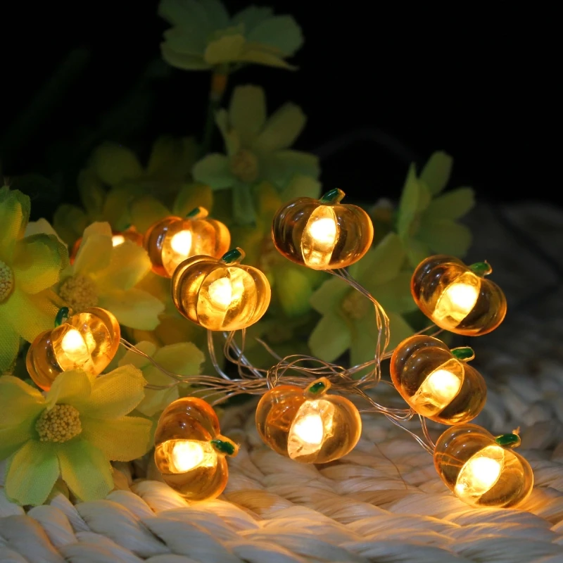 BTgeuse Pumpkin Fairy String Lights for Bedroom Holiday Party Garden Decoration 30 LED 88 Inch Warm White String Light Halloween