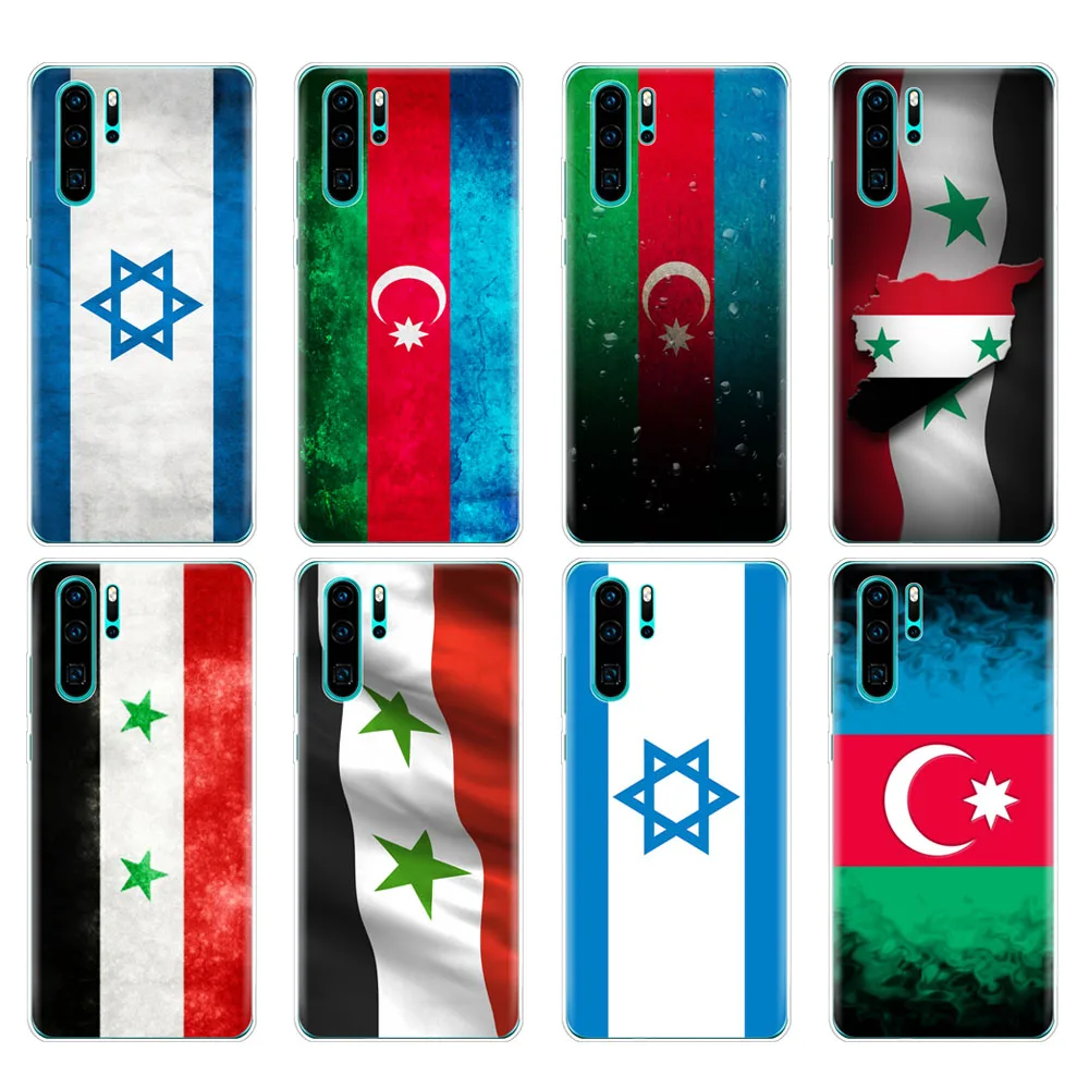 

Case For Huawei P30 PRO LITE back case for huawei mate 20 pro lite p smart 2019 plus azerbaijan syria israel flag