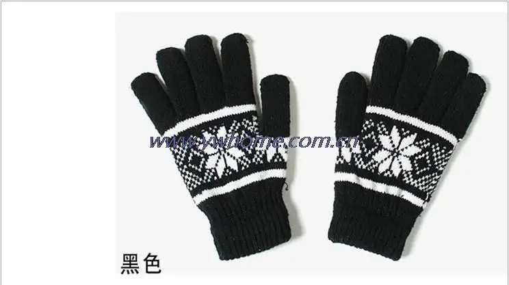 Новые модные корейские милые толстые зимние мужские перчатки двойные шерстяные перчатки, теплые перчатки мужские зимние перчатки оптом WAA06 - Цвет: WAA06 Black