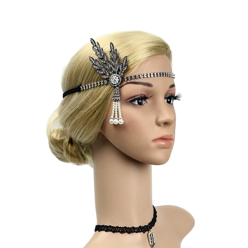 VIJIV 1920s Flapper Headpiece | Great Gatsby Crystal Rhinestone Headband For Women | Wedding Bride Accessories In Gold | Buy Now With Express International Delivery - Foto 10
