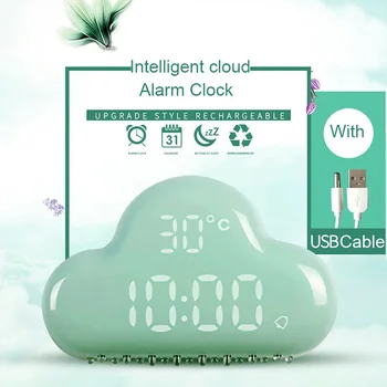 

3d intelligent Snooze Digital Alarm Clock Electronic Temperature Calendar USB rechargeable Sound Control digital Wall Clock