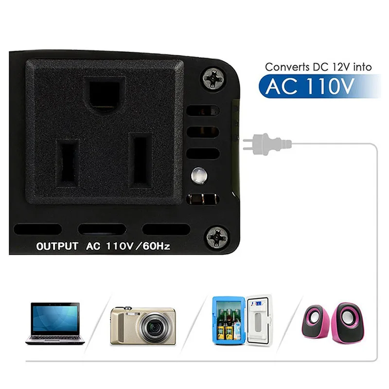Mr Cartool 150 W автомобиля Мощность инвертор DC 12 V до 110 В переменного тока